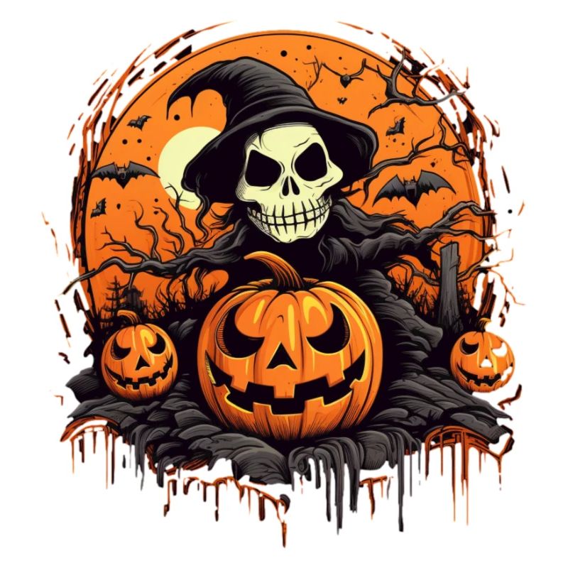 Halloween Skelett Kürbis