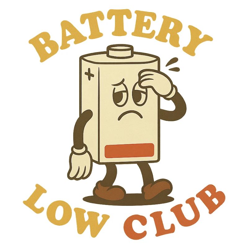 Schläger mit niedrigem Batteriestand