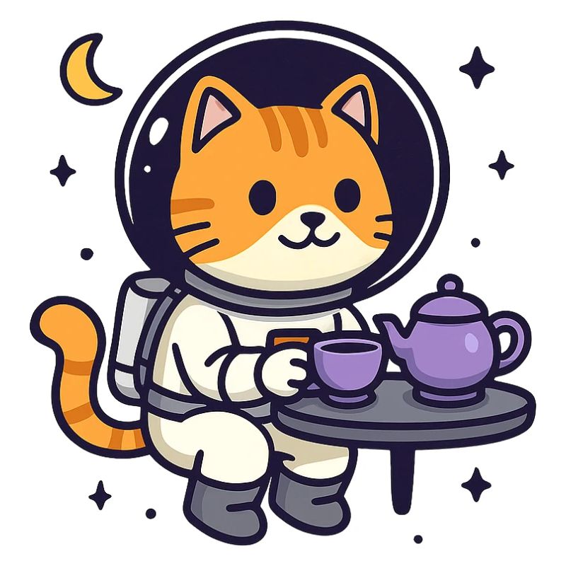 L’heure du thé du chat de l’espace – Astronaute Kawaii
