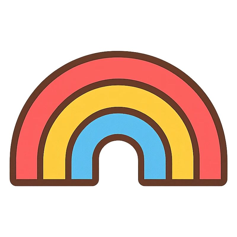 Bright retro rainbow