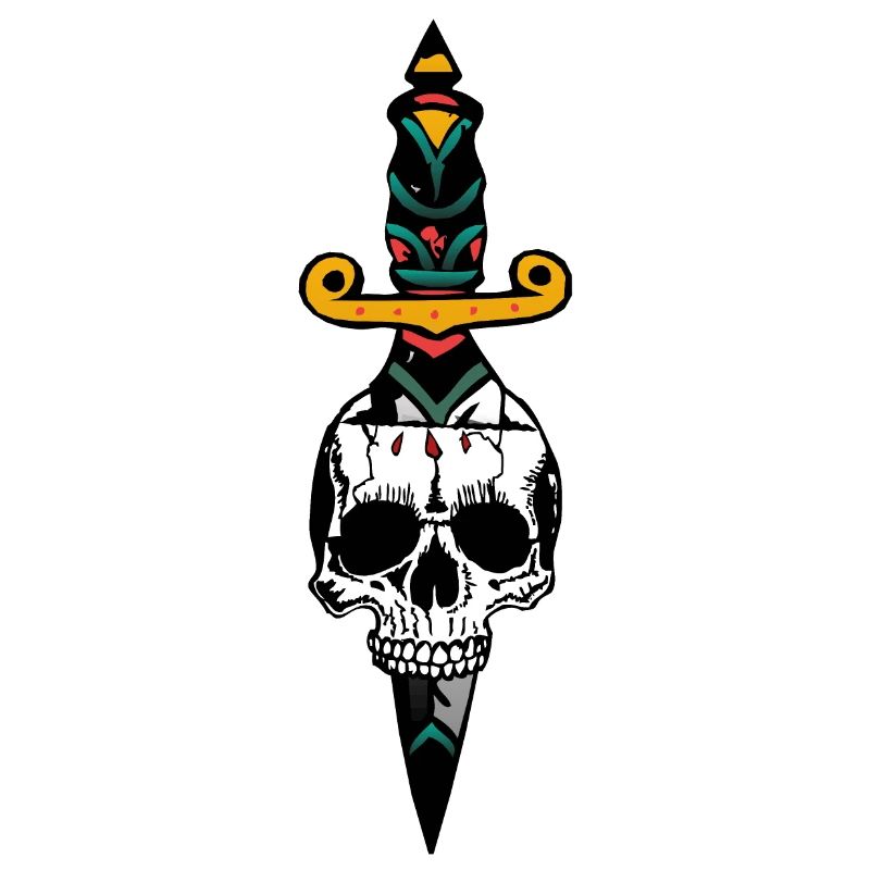 Schädel Kopf des Todes Dolch Messer Dolch alt