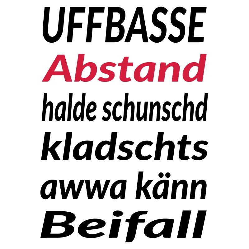 Uffbasse Abstand halde
