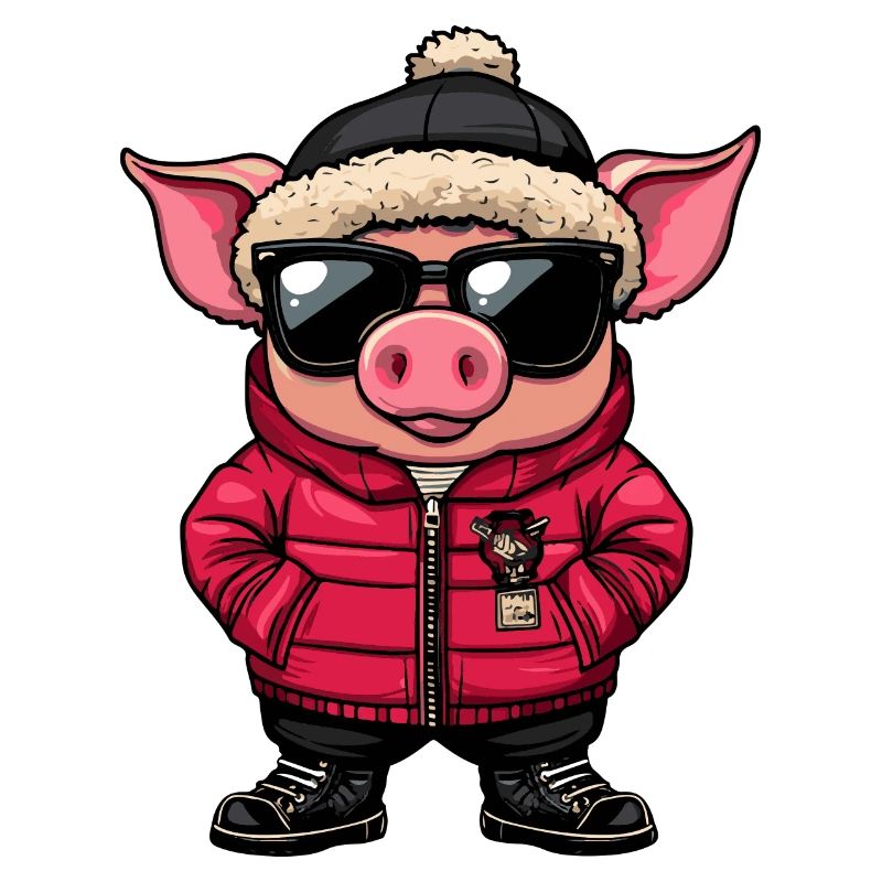 Schwein Winter Comic