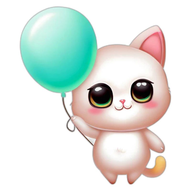 Katze mit Ballon