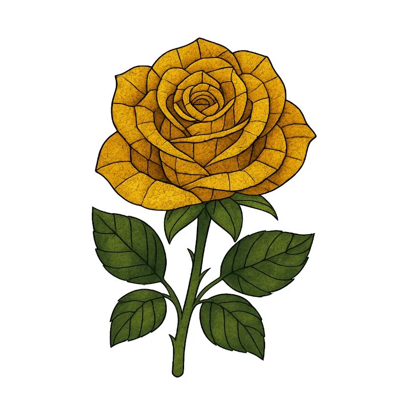 Gelbe Mosaik-Rose
