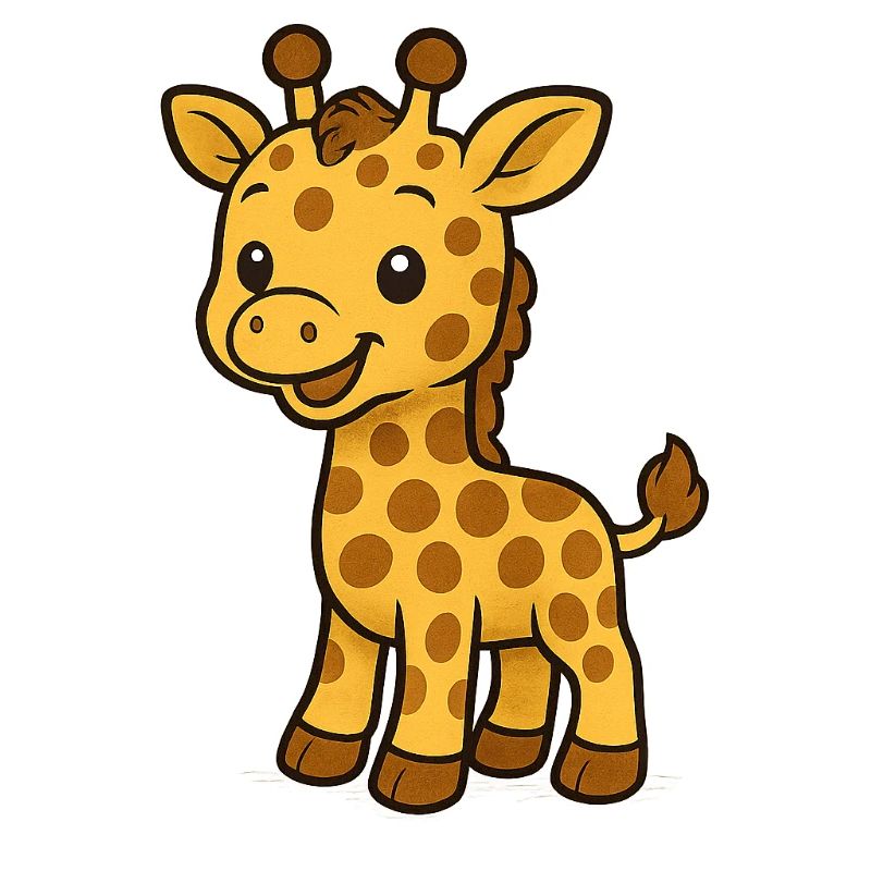 Süßer Giraffenfreund Kindermotiv
