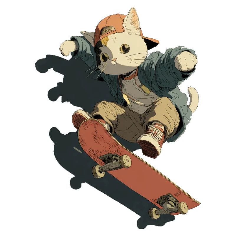 Skateboarding Cat Streetwear