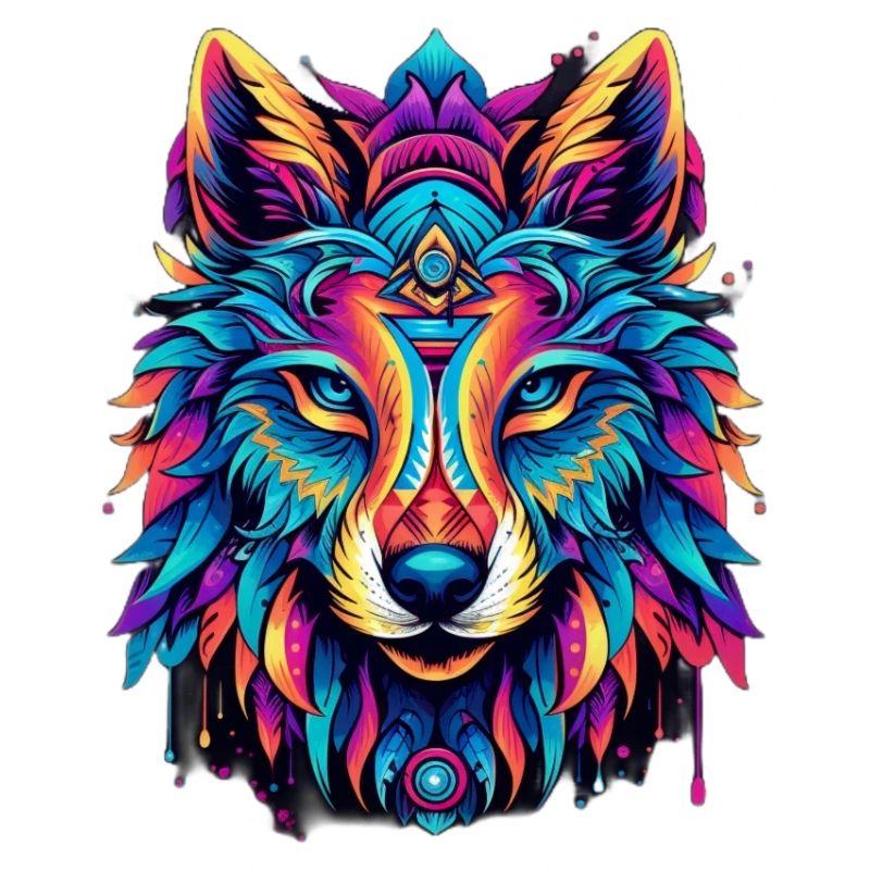 Kaleidoscopic Wolf Circle