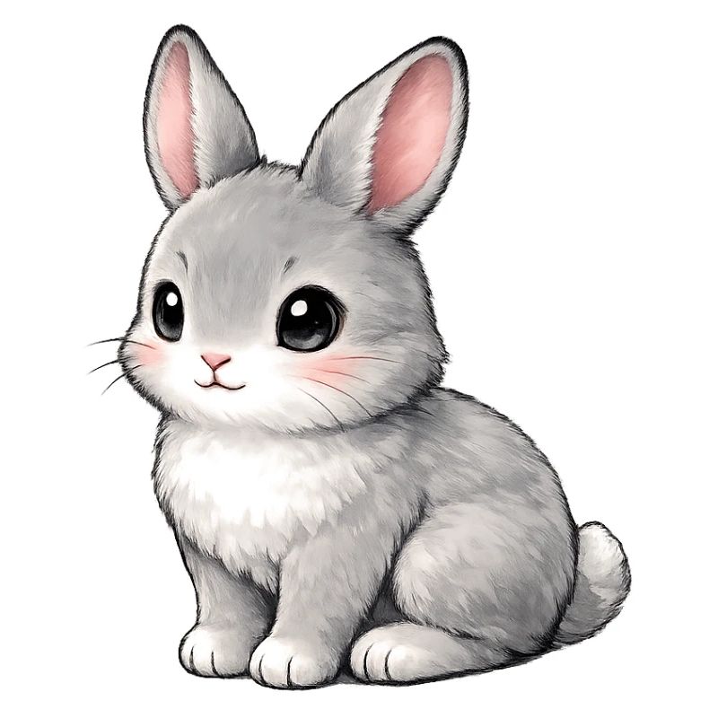 Gray Bunny Illustration