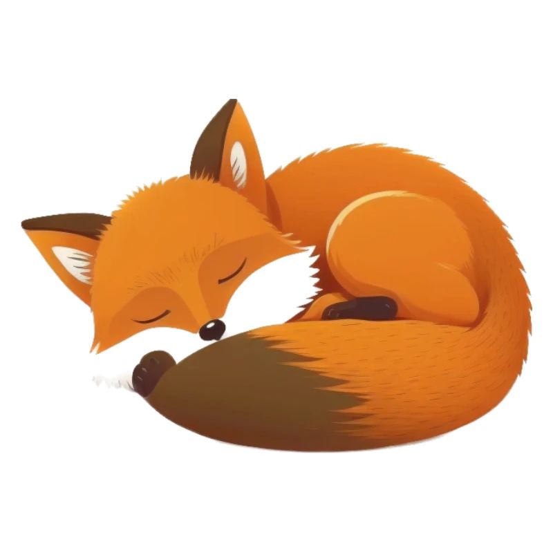 süßer schlafender Fuchs