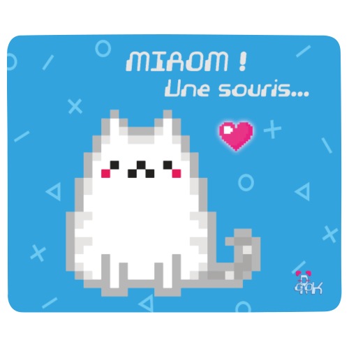 miaow une souris ! chat en pixel art - Tapis de souris (format paysage)