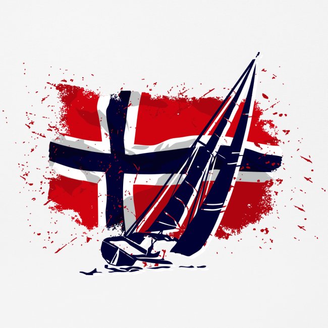 Maritime Sailing - Norway Flag - Vintage Look