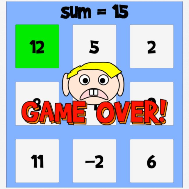 Game Over Screen from math game!