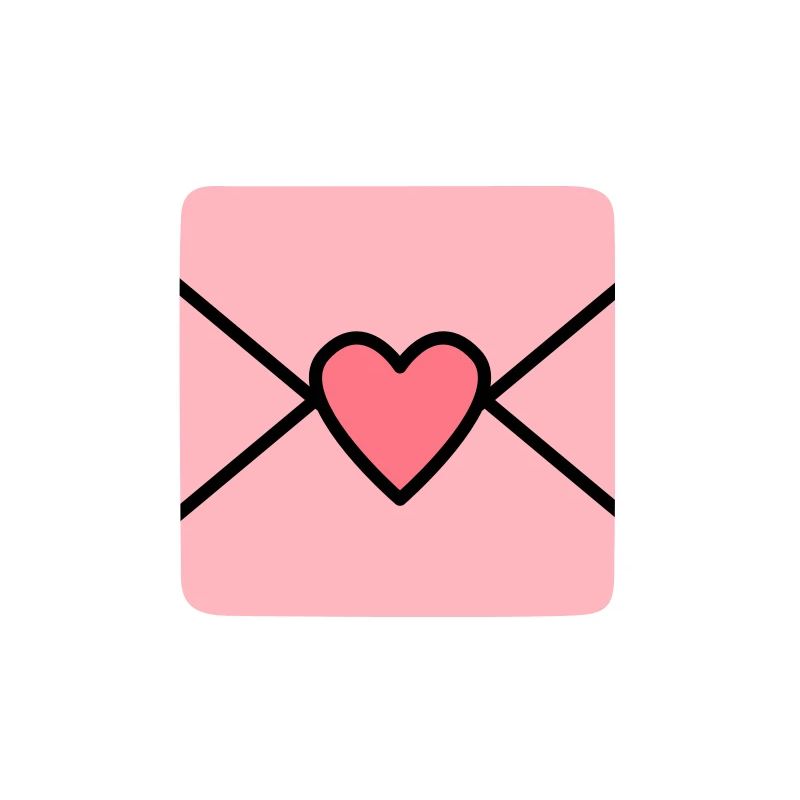 Liebesbrief mit Herz