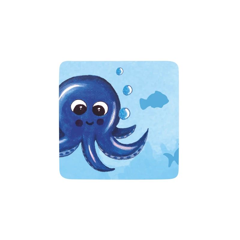 Funny octopus and fish with bubbles