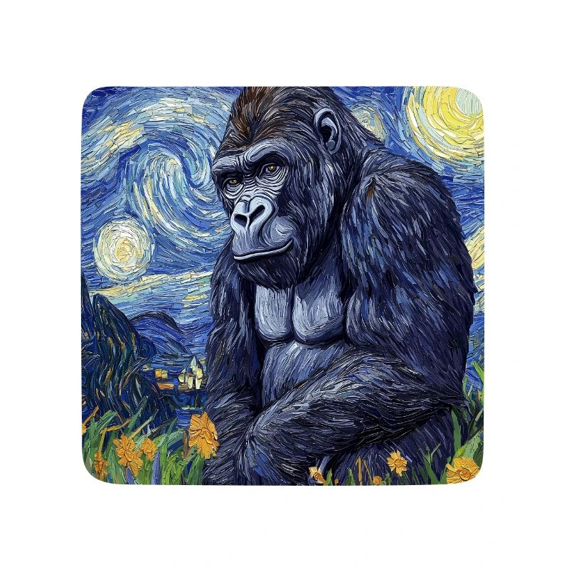 Gorilla Gorillas Monkey Van Gogh Style Starry Night