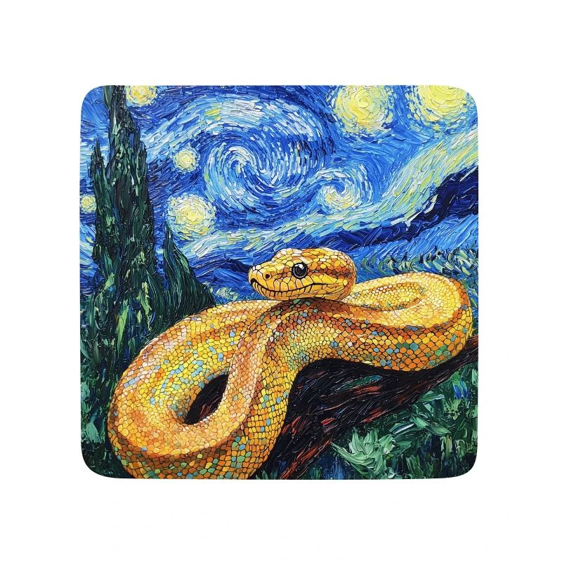 Snake Python Van Gogh Style Starry Night