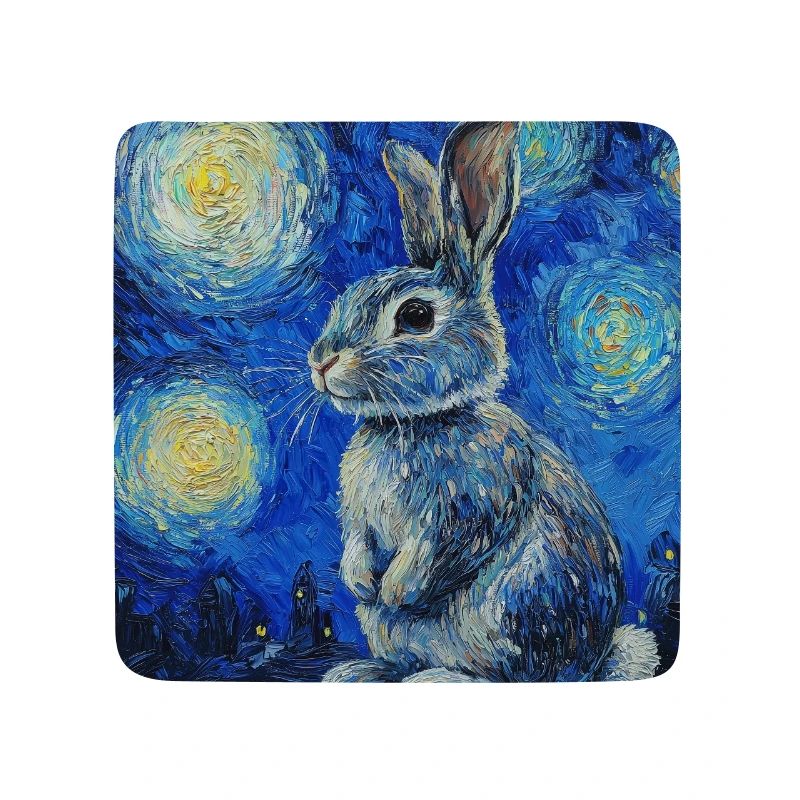 Bunny Rabbit Bunny Van Gogh Style Starry Night