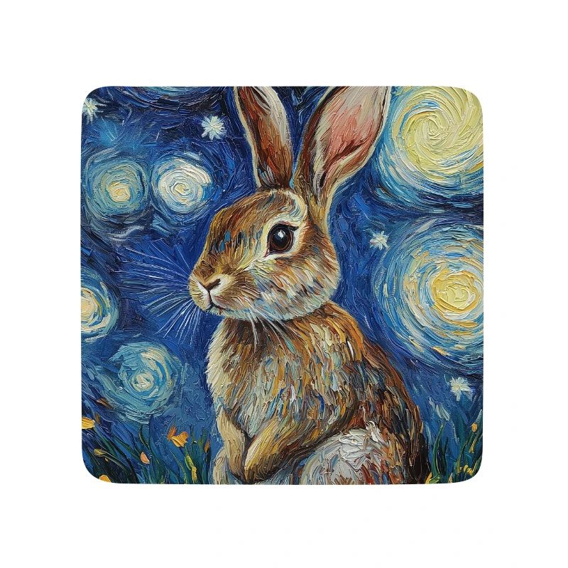 Bunny Rabbit Bunny Van Gogh Style Starry Night