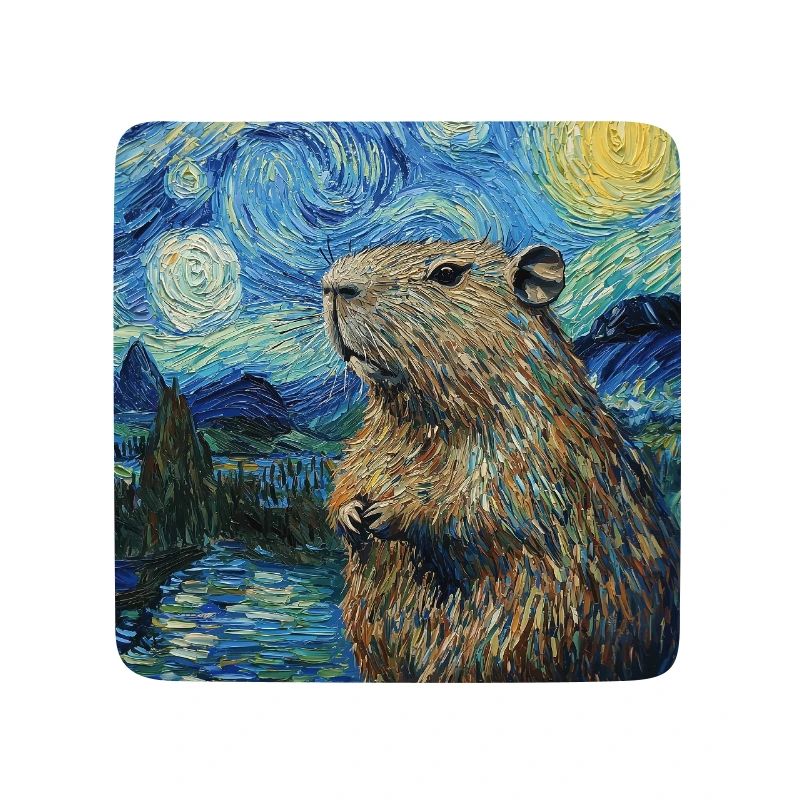 Capybara Van Gogh Style Starry Night