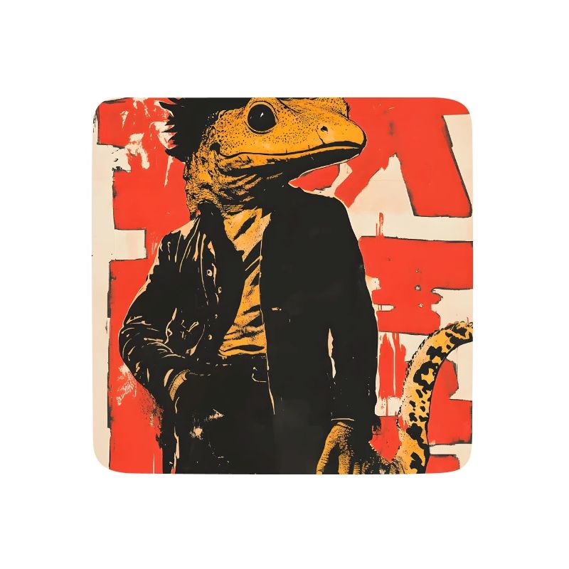 Dino Gecko Punk mit Graffiti