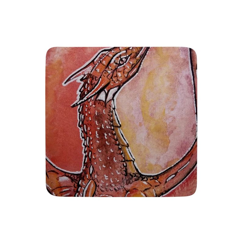 Roter Drache handgemalt 