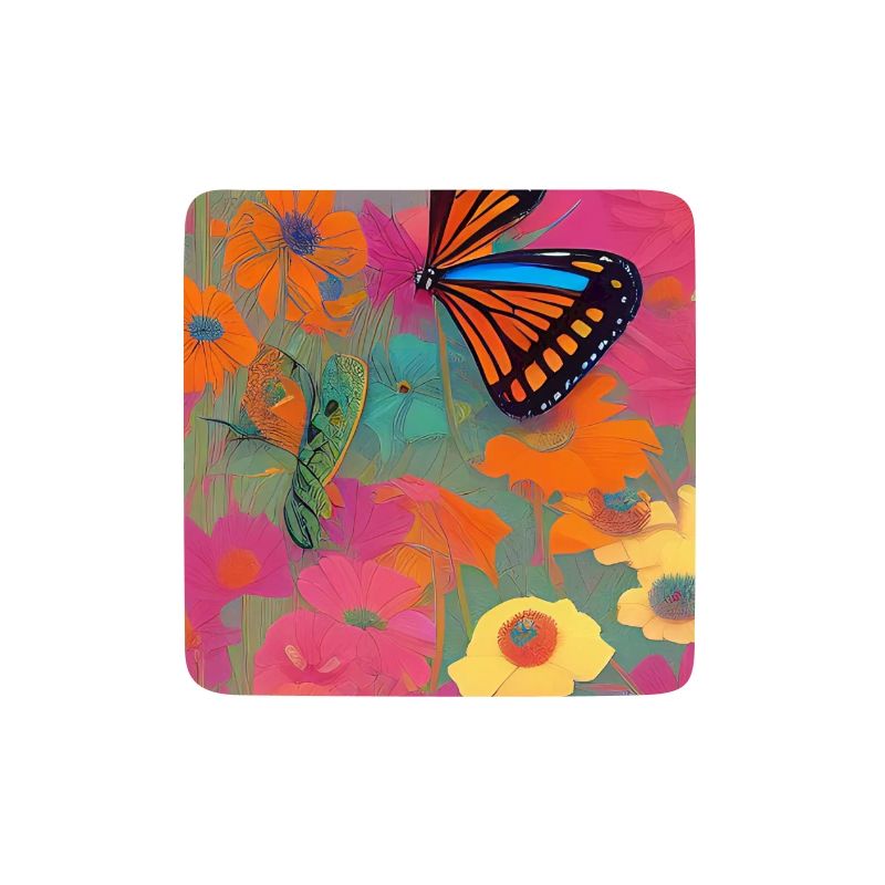 Fleurs et papillon