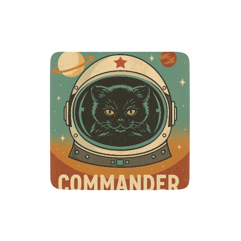Chat Cosmique – Commandant du Divan | Design rétro
