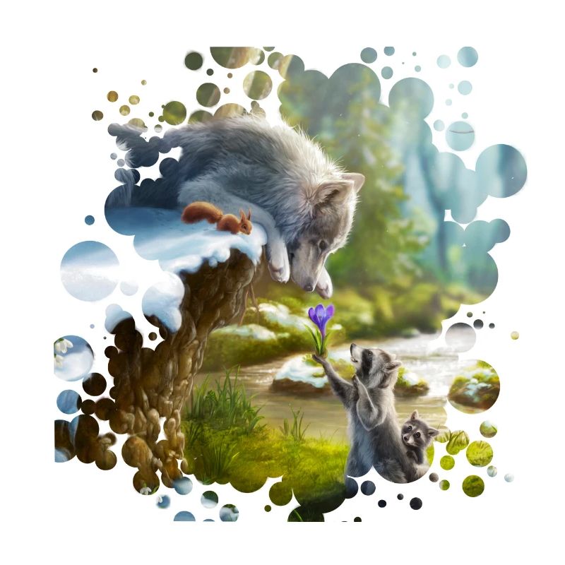 Freunde (Wolf & Waschbär)