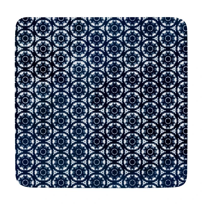 Silver Dark Blue Tie Dye Textile Pattern