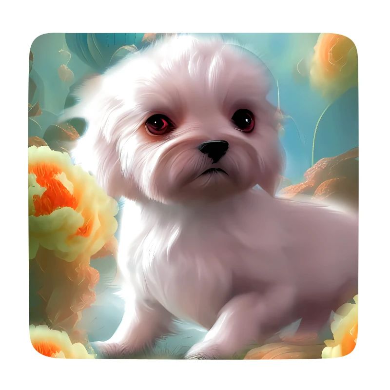 Chiot mignon avec des fleurs