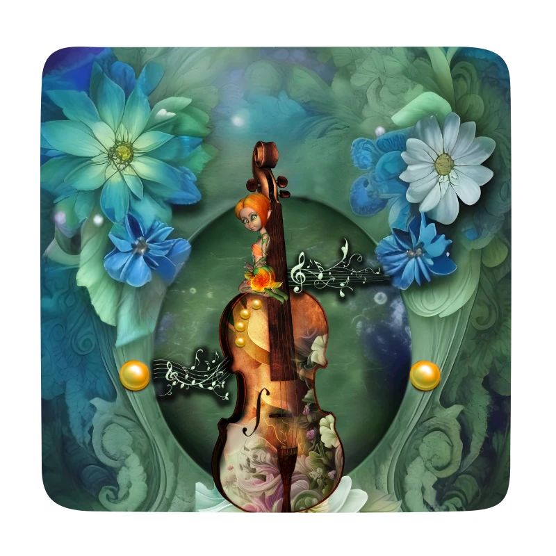 La majesté du violon avec des fleurs
