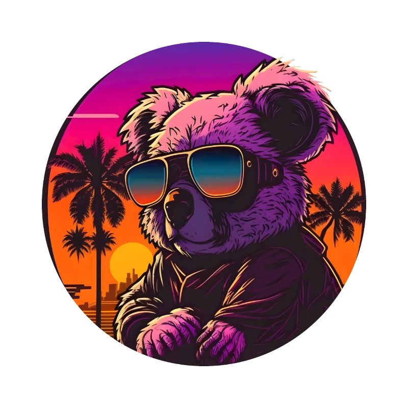 Synthwave Koala Sunset