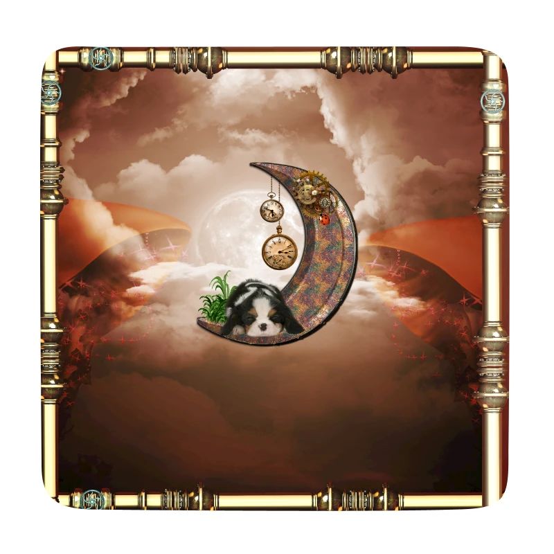 Lune steampunk avec chiot