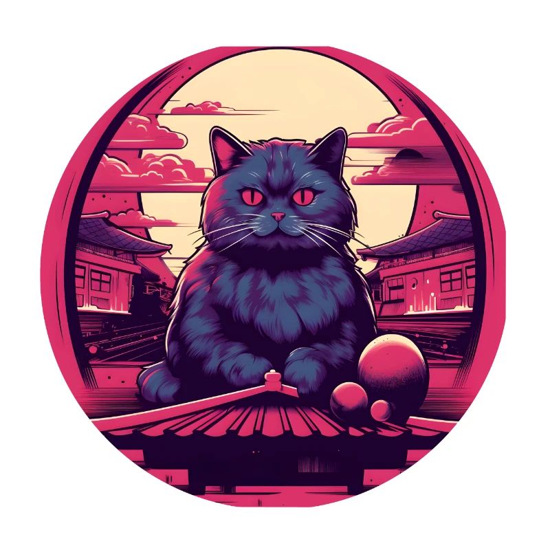 Synthwave japan Cat