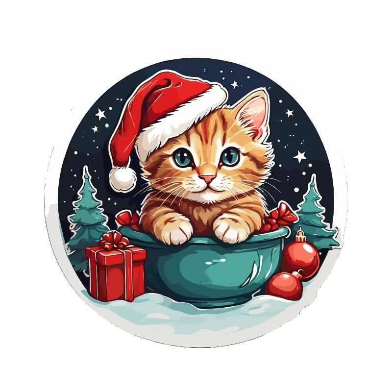 getigerte Weihnachtskatze