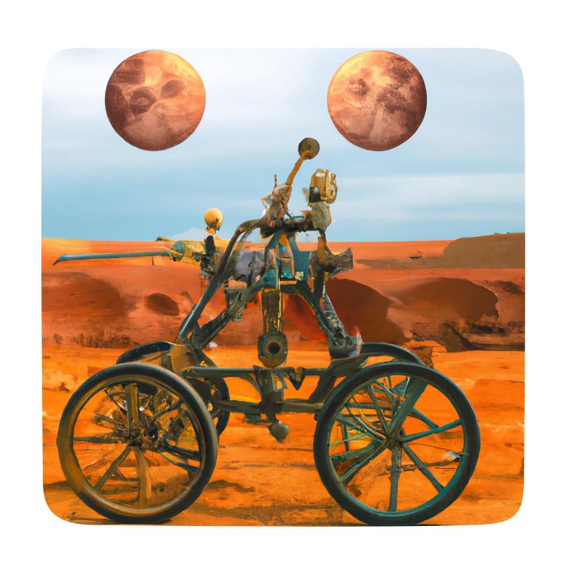 Mars-Rover mit zwei Monde