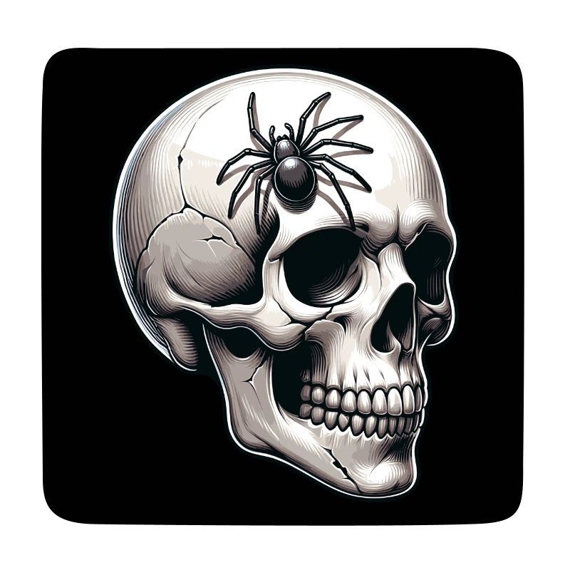 Skull with spider on forehead