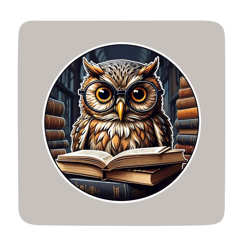 Eule mit Büchern