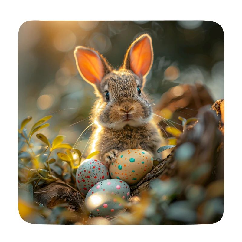 Osterhase mit Eiern