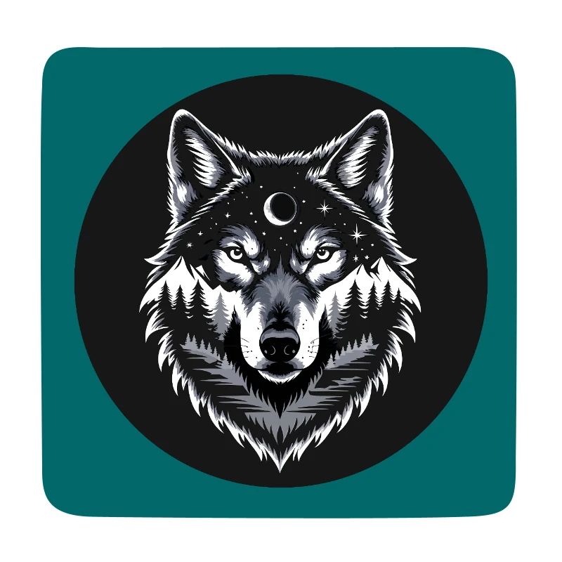 Black Wolf Wolf Portrait. Wolf design