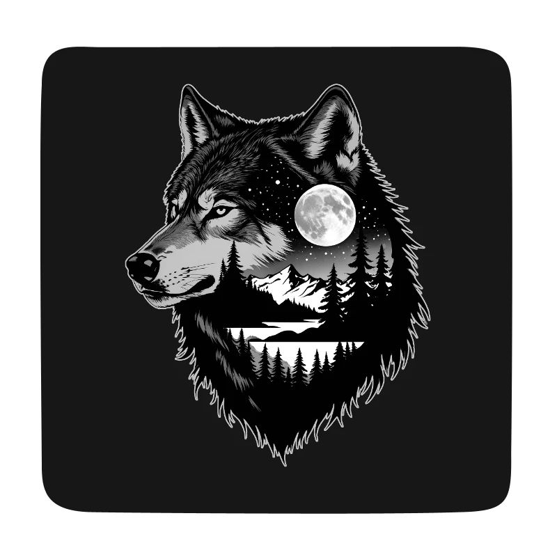 Black Wolf Wolf Portrait. Wolf design