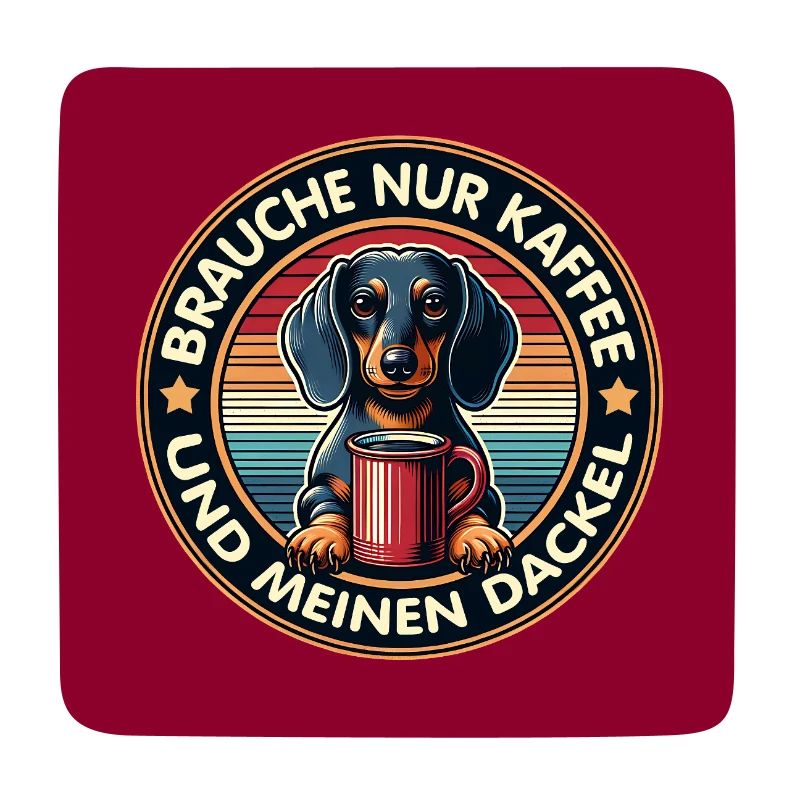 Hunde-Design Dackel mit Kaffeetasse