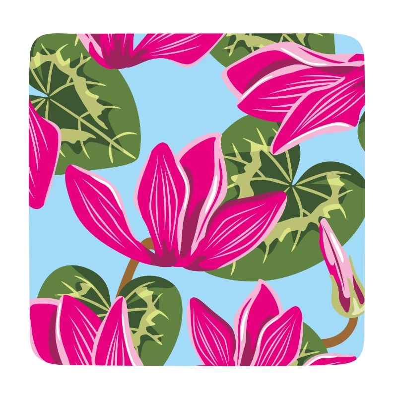 Bright pattern with cyclamen flowers