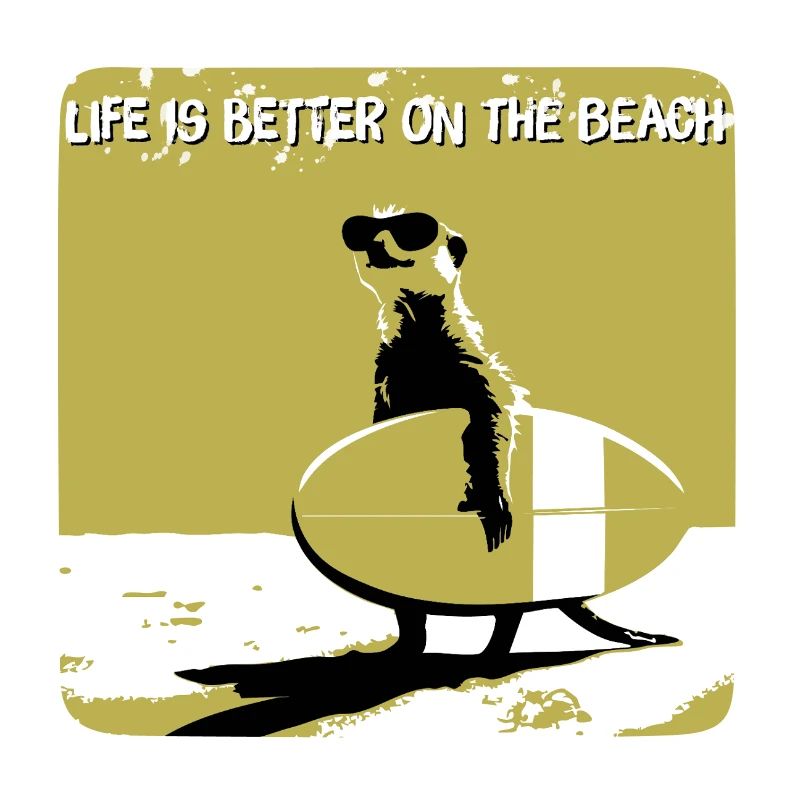 cooles Erdmännchen mit Surfboard
