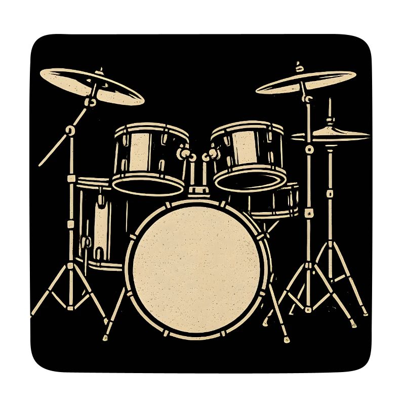 Black Silver Drumset Illustration