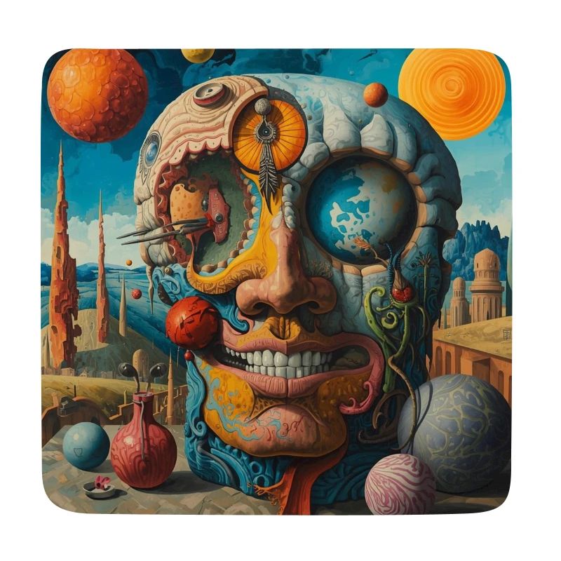 Surrealer Planeten-Schädel