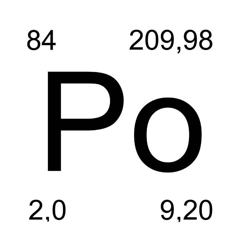 Tableau de la période de conception des éléments Po en polonium