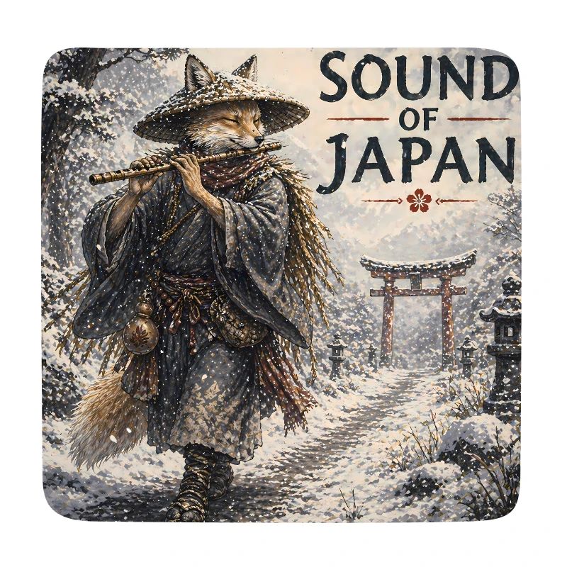 Japanisches Kitsune-Flötendesign