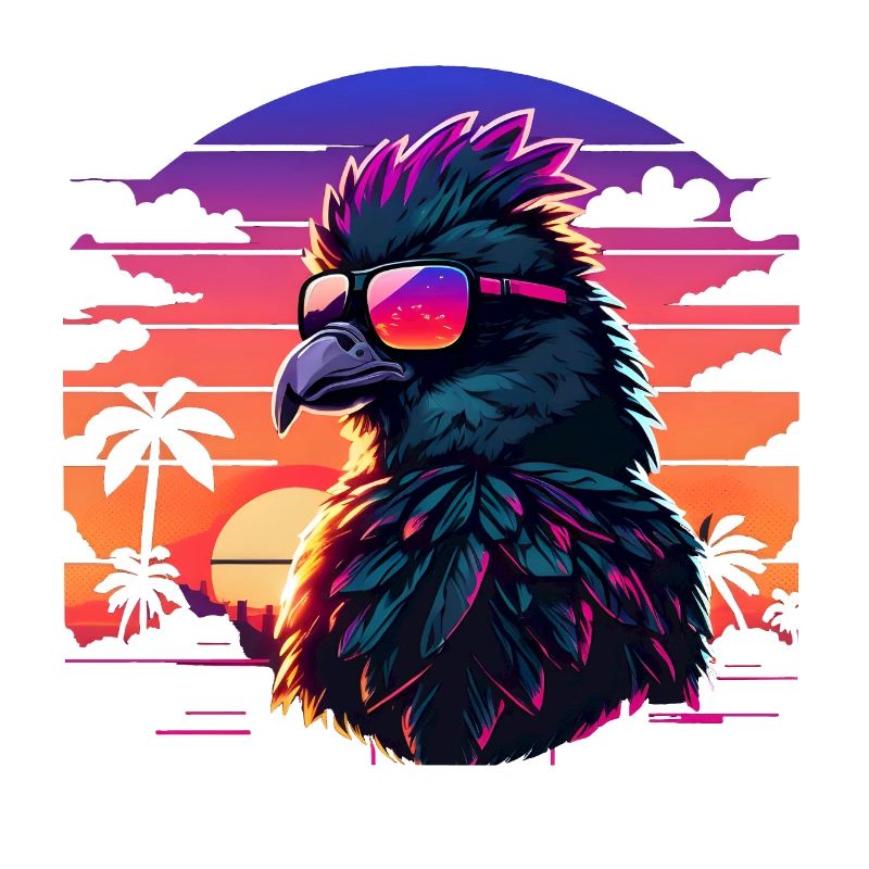 Synthwave Bird Sunset